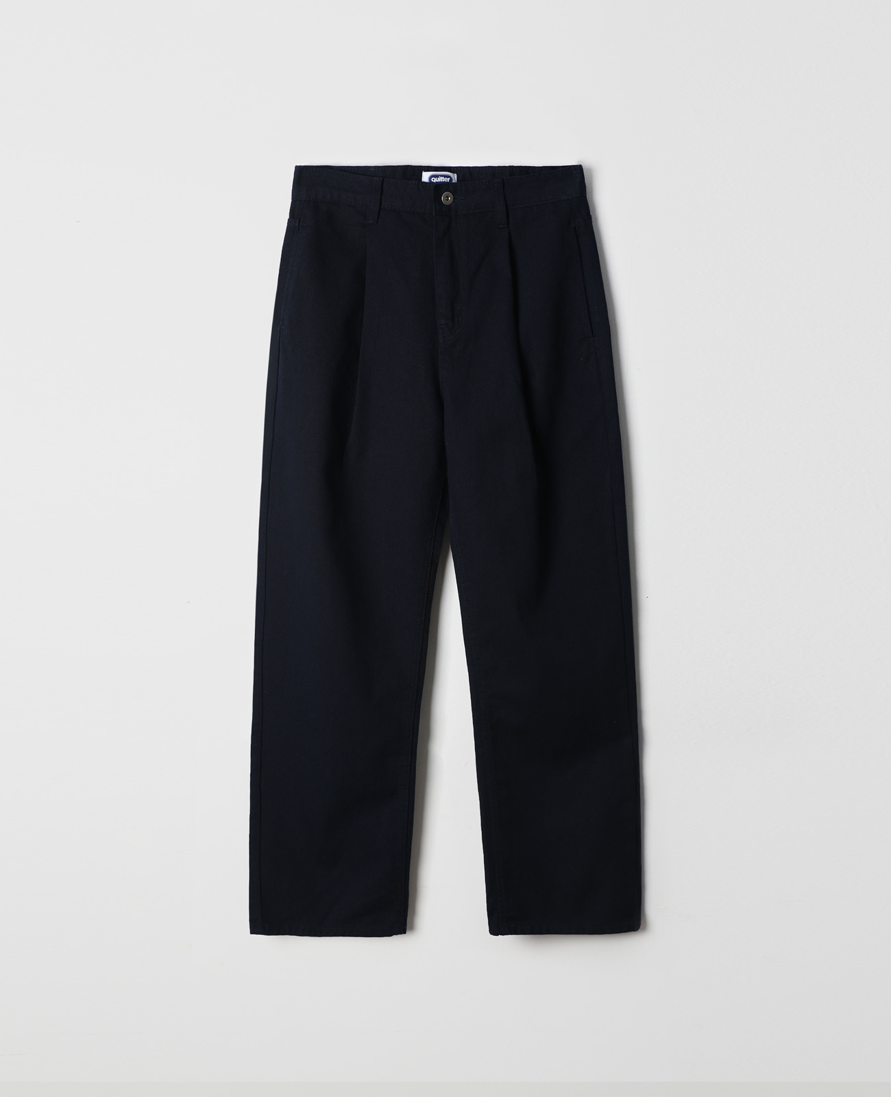 cotton straight pants (navy)